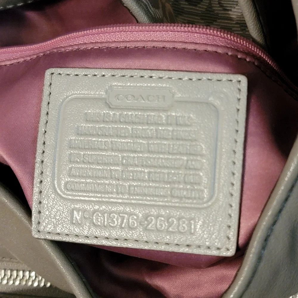 Coach Gray Signature Canvas Shoulder Bag